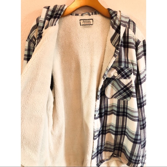 Boston Traders Sherpa Lined Flannel Hoodie Sz XL - Picture 7 of 8
